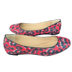 Ann Taylor Women s Texture Flats Red Black Animal Print Size 9M